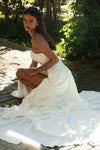 Slit wedding gown