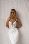 Smooth satin wedding dress