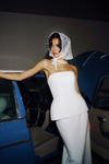 Straight Wedding Dress with Crepe Skirt and Shaped Corset Allegro