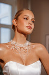 Stunning Form-Fitting Wedding Dress with Flowing Skirt and Elegant Satin Bodice