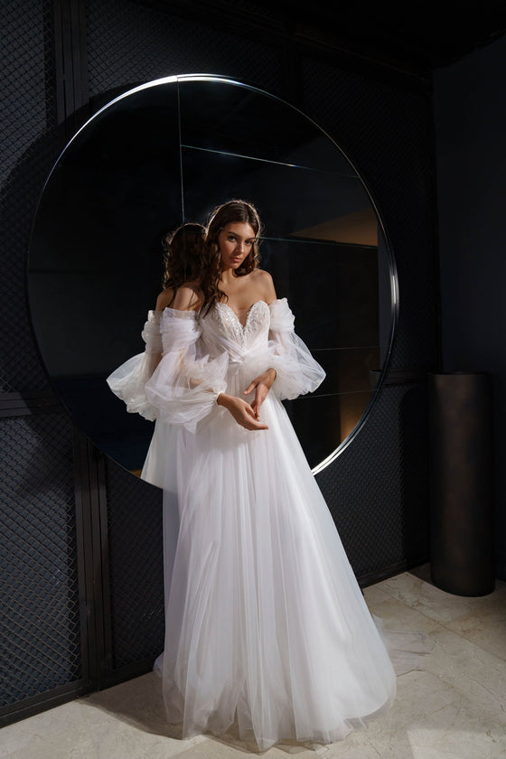 Tulle Gowns With Sleeves