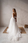 Tulle wedding gown with embroidery