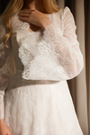 V-neck bridal gown