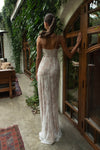 Vintage-inspired bridal gown withthin straps