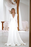 Vintage-inspired wedding dress with V-neck