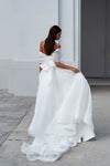 A-Line Wedding Dress with Decorative Bow and Slit Sonesta Viola