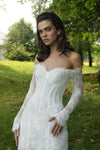 Wedding gown with sleeves