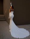 crepe long sleeve wedding dress