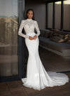 long sleeve fitted lace wedding dress