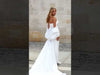 A Fitted Wedding Dress with a Removable Cape Almond - 1