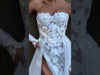 A-Line Wedding Dress with Detachable Sleeves and Slit Skirt Romanova Atelier Eira