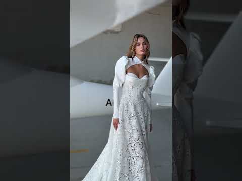 Elegant Lace A-Line Wedding Dress with Dropped Straps and Bolero Corrine