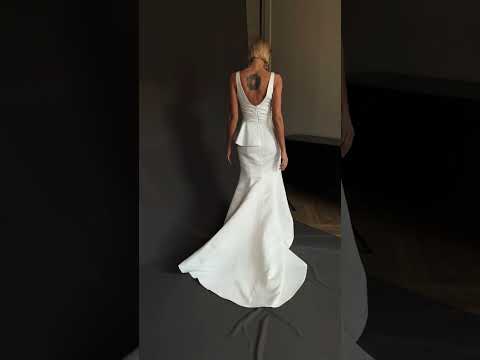 Fitted Silhouette Wedding Dress with Slit & Open Back