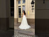 Stunning A-Line Organza Wedding Dress with Slit and Hip Drape