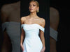 Elegant Fitted Silhouette Wedding Dress with Dropped Shoulders