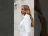 Elegant Satin Straight-Cut Wedding Dress with Slit and Long Sleeves Macadamia