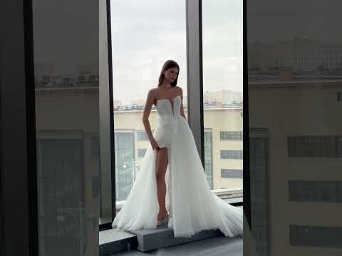 V-Neck Bridal Gown with 3D Flower Detail