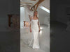 Elegant Fitted Wedding Dress with Draped Waist & Satin Finish