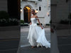 Elegant A-Line Pearl Thread Wedding Dress Velmora
