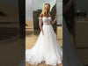 Pearl detail tulle wedding gown