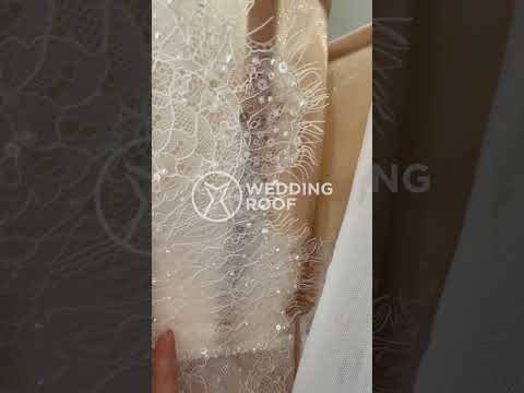 Elegant Long Sleeve Wedding Dress in Form-Fitting Chantilly Lace Samira