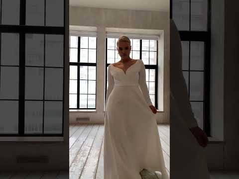 A-line Crepe Wedding Dress 