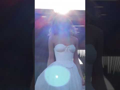 A-Line Neoprene & Organza Wedding Dress