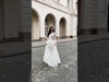 Elegant Lace A-Line Long Sleeve Wedding Dress with Stand-Up Collar