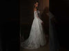 The Ultimate A-Line Wedding Dress: Stunning Lace and Flowing Sleeves!
