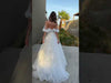 A-Line Wedding Dress with Glitter Overlay and Flowers