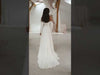 Elegant A-Line Crepe Wedding Dress with Open Back & Beaded Bodice Yucca