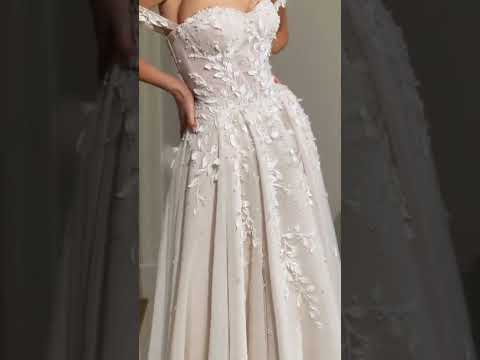 A-Line Wedding Dress with Long Sleeves and Embroidery
