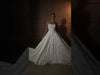 Say Yes to This A-Line Wedding Dress with a Gorgeous Train and Long-Sleeved Bolero!