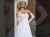Elegant A-Line Wedding Dress with Detachable Long Sleeves Safra
