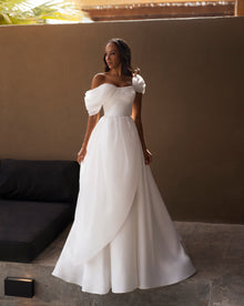  satin a line wedding dress