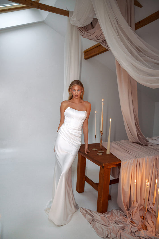 satin wedding dress