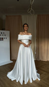 simple off the shoulder wedding dress