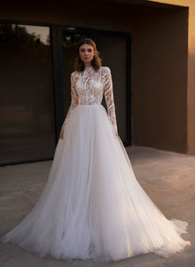  wedding dresses lace high neck