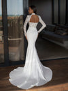 wedding dresses with lace sleeves and open back
