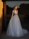 wedding dress with sleeves and lace