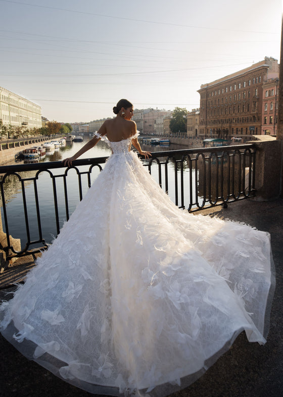 white corset wedding dress
