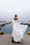 A-line bridal gowns_Classic elegant wedding dresses_Chiffon wedding dress a line