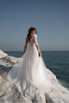 A line lace wedding dress