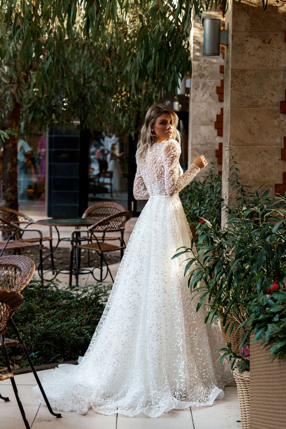 Bohemian Lace Wedding Dress_bohemian style plus size boho wedding dress