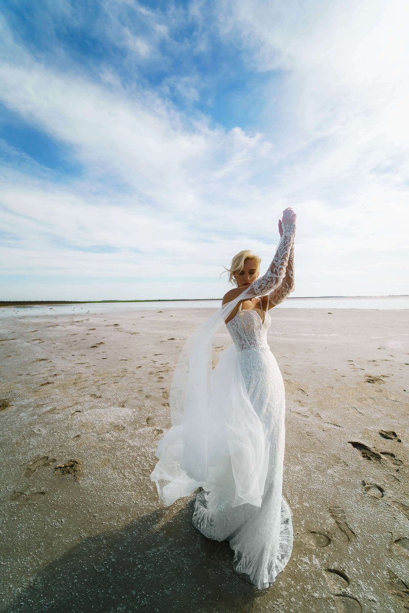 Ballroom Silhouette Wedding Dress with Beaded Open Top Romanova Atelie –  Wedding Roof