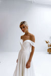 Elegant off shoulder wedding gown
