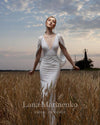 Geometric Sequin Plunge Wedding Dress