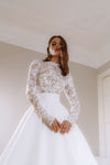 High Neck Long Sleeve Wedding Dress