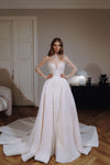 High neck wedding gown