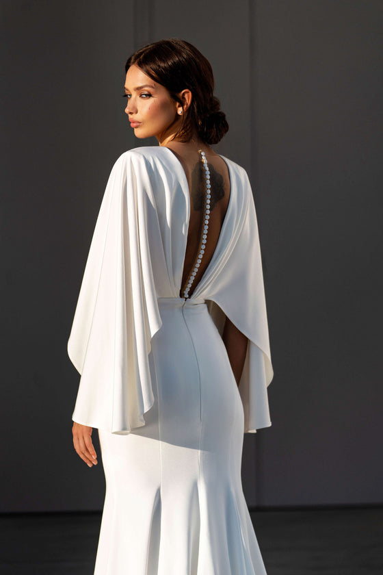 bohemian kimono sleeve wedding dress ASOS DESIGN Amelia cutwork embroidered wedding dress with kimono sleeve